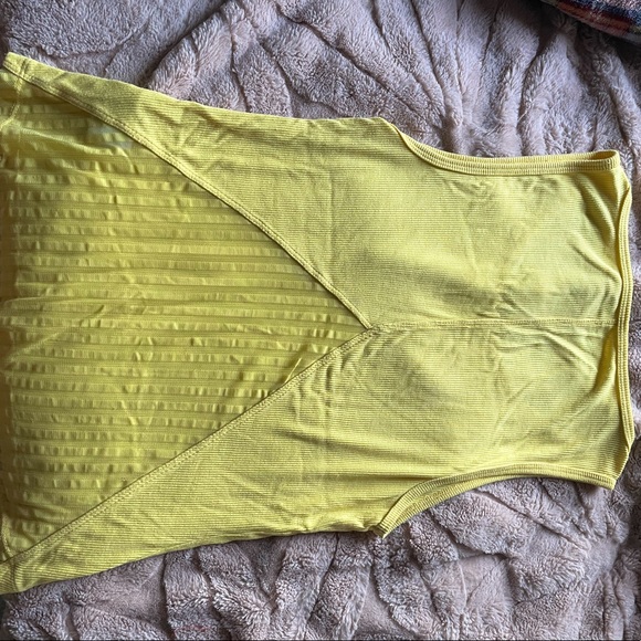 Bright Yellow Bebe Tanktop w/ Semi-Sheer Back - Picture 3 of 4